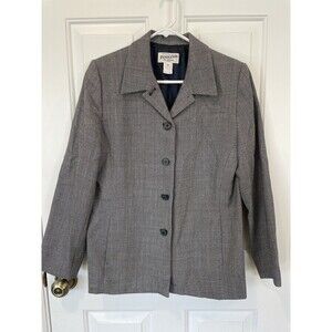 PENDLETON Vintage Blazer Navy Blue 100% Wool Basketweave Made in USA Size 10